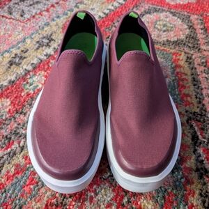 OOFOS Wine Burgundy Comfort Slip-On Sport Shoes Sneakers W 9.5 - M 7.5 41
